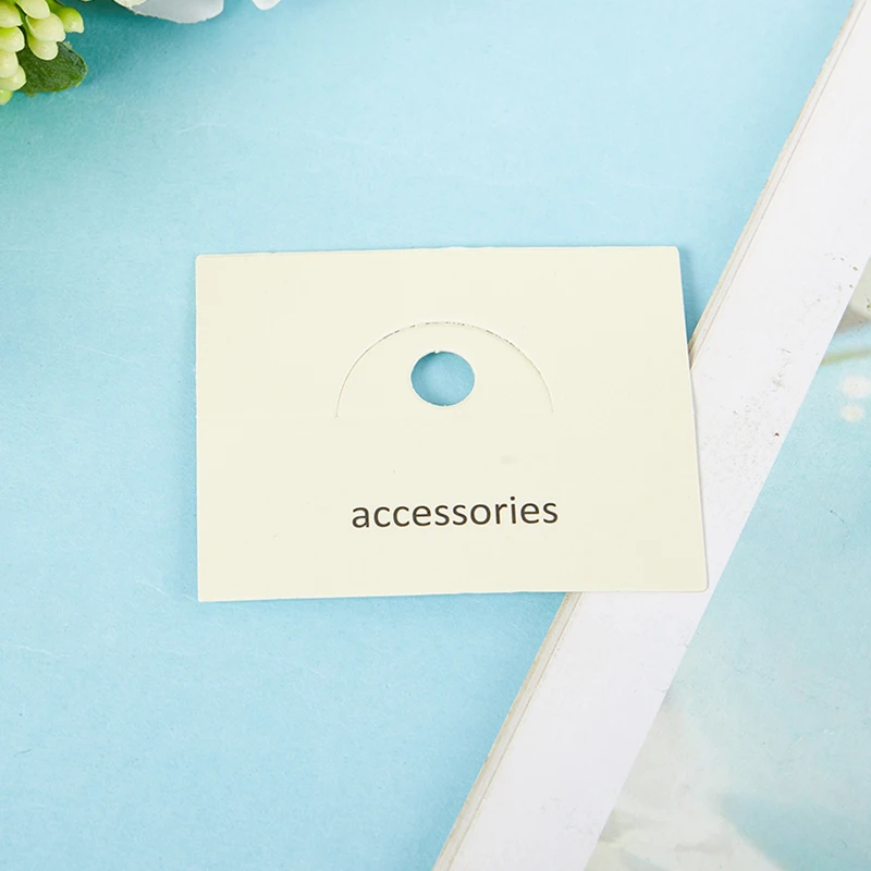 50pcs White Craft Hang Tag Card Display Cards For Necklace Bracelet Earrings Ear Studs Cardboard Package Hair Clips Wholesale