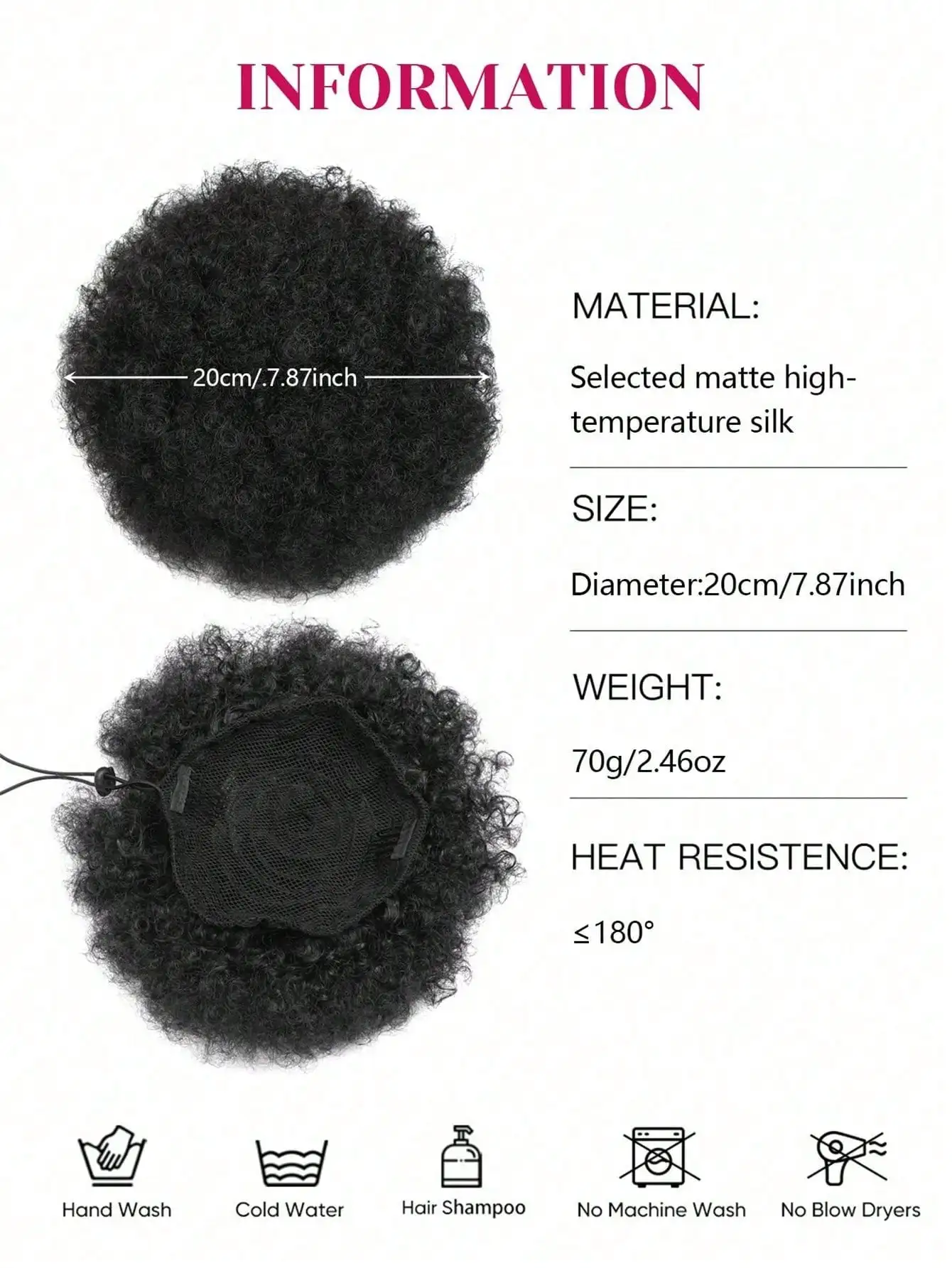 Synthetic Curly Afro Hair Bun Extension for Women