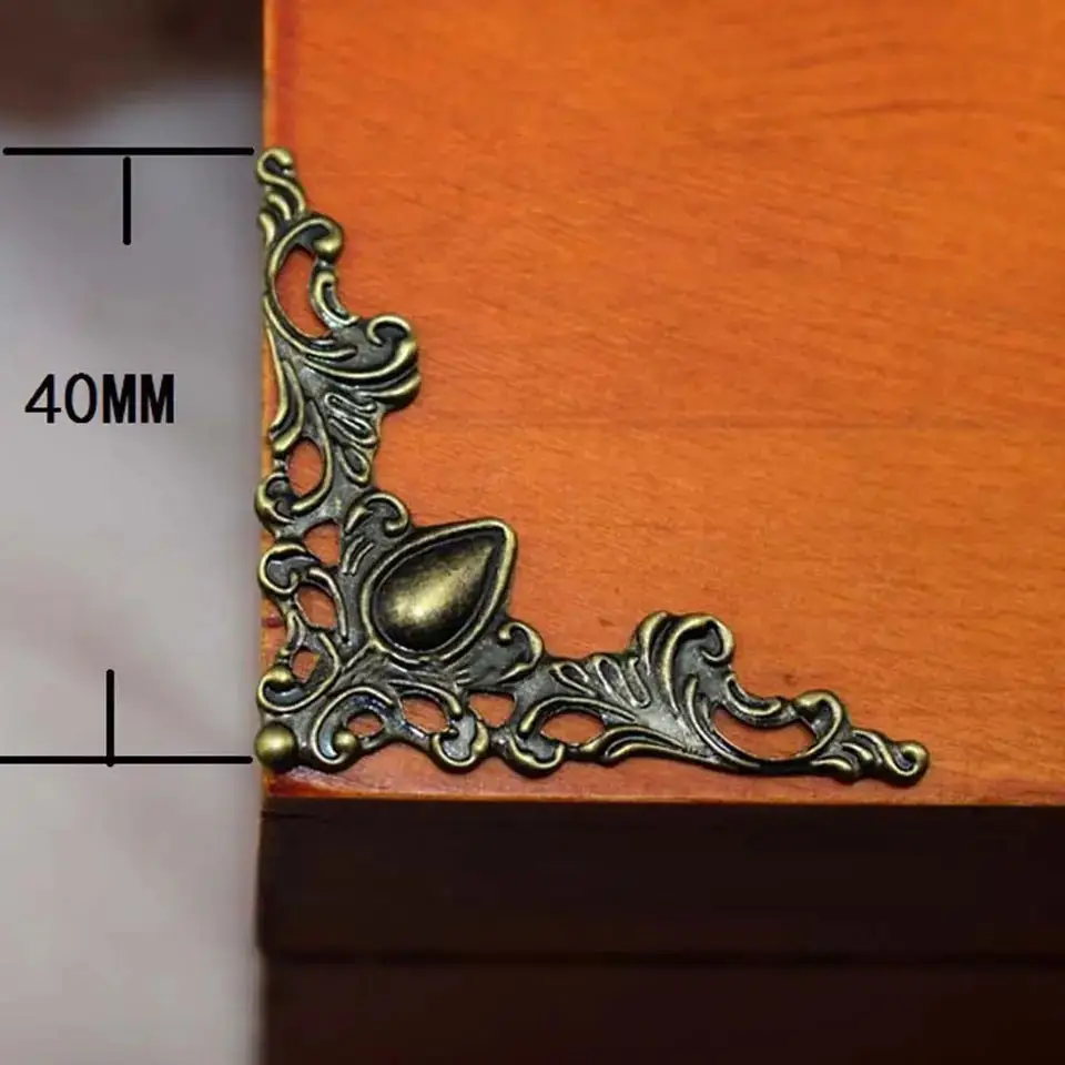 Wood Box Feet Protector Furniture Corner Protector Decorative Corner Cover 24pcs For Jewelry Chest Etc.