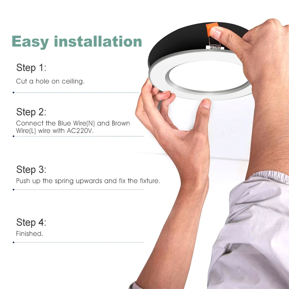 LED Downlight SMD Driverless 2835 AC220V 3W 5W 7W 9W 12W Ultra-thin Round Ceiling Spot Light Indoor Lighting