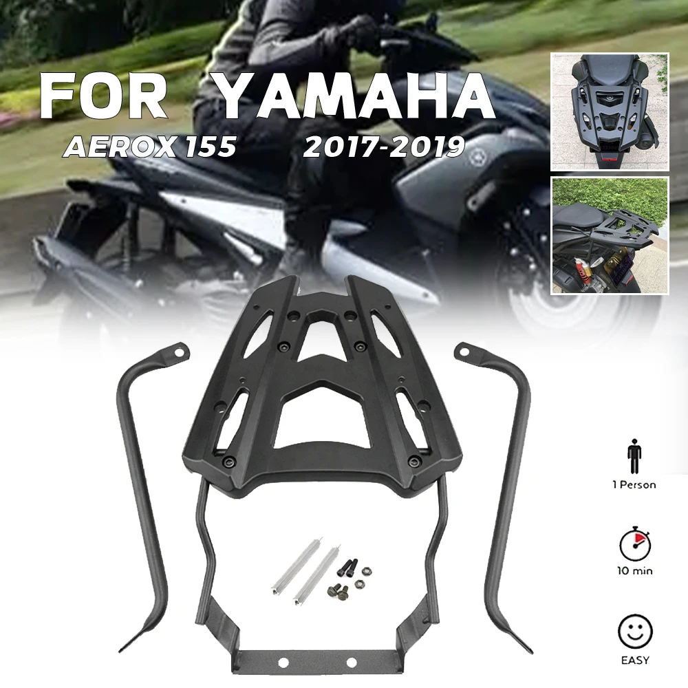 

For YAMAHA Aerox 155 2017-2019 Motorcycle Rear Luggage Rack Storage Rack Tail Box Holder Bracket Aluminum Durable Rack