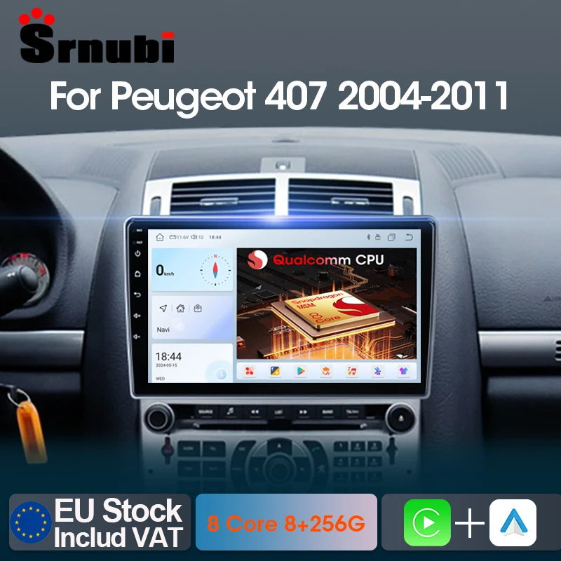 Srnubi Android Auto Radio Für Peugeot 407 2004-2011 Carplay Android Auto Multimedia Player Stereo Navigation GPS DVD Kopf einheit