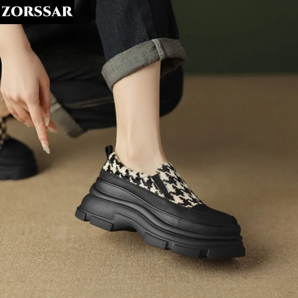 

Horsehair Single Shoes Womens Loafer Shallow Office Comfortable Moccasins Women Platform Sneakers Slip on Thick Soled Loafers