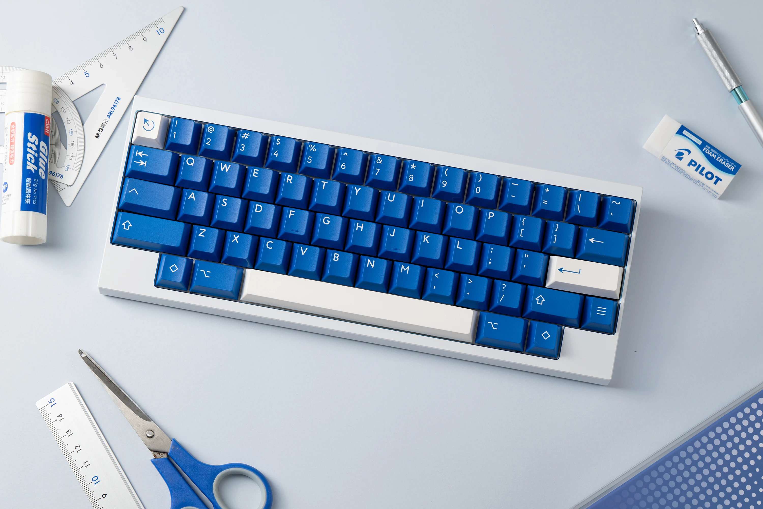 Base Kit] PBTfans Serenity blue PBT material Cherry profile