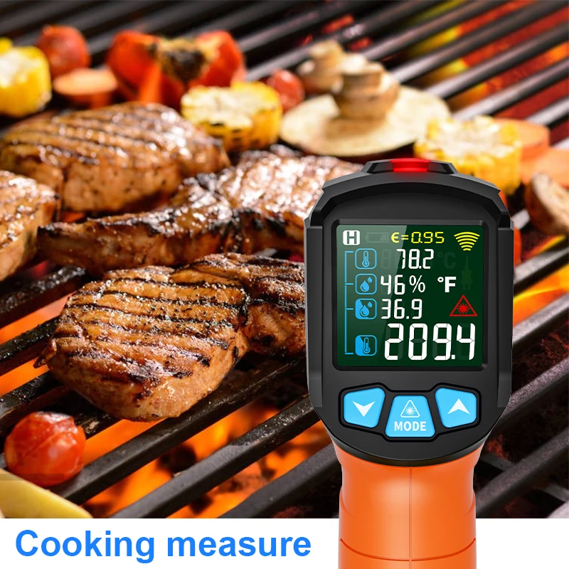 Digital Thermometer,Infrared Thermometer,Thermal Imaging Camera Mestek Digital Infrared Thermometer Pyrometer Thermal Imager High Temperature Meter Indoor and Outdoor Thermometer Light Alarm