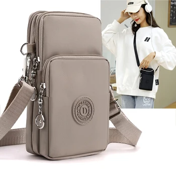 New Women Mobile Phone Bag Nylon Cell Phone Bag Coin Purse Strap Shoulder Bag Small Crossbody Bags for Women Wallet Travel Purse – תמונה 1