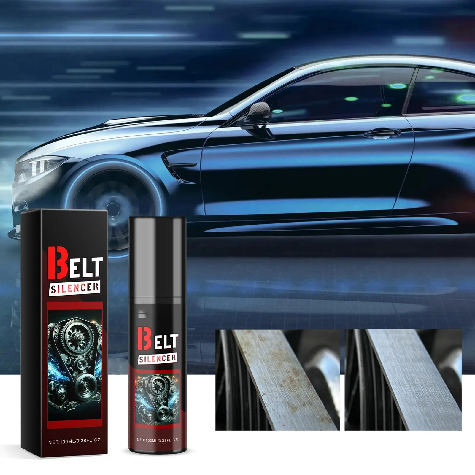 Belt Noise Spray 100ml Prolongs Belt Life Engine Belt Spray-On Dressing Noise Lubrication Protection Friction Reducer