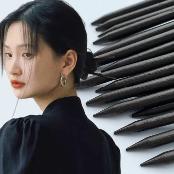 Vintage Chinese Style Hair Sticks Classic Wooden Black Hair Clips for Women Girls Ethnic DIY Headwear Hairpins Hair Accessories 1
