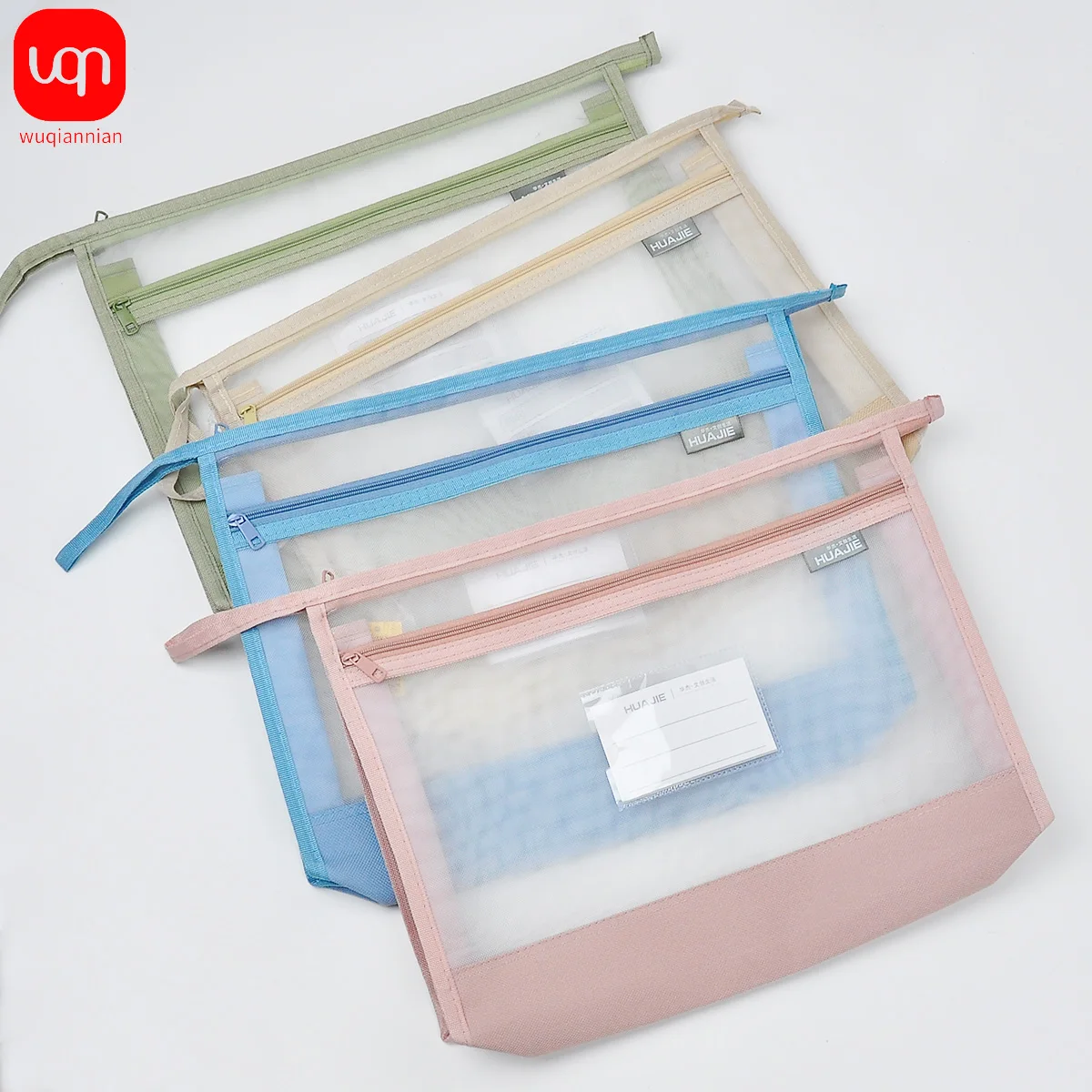 

A4 Documents Storage EVA Thickened Durable Large Capacity Waterproof Transparent Stereo Zipper Bag