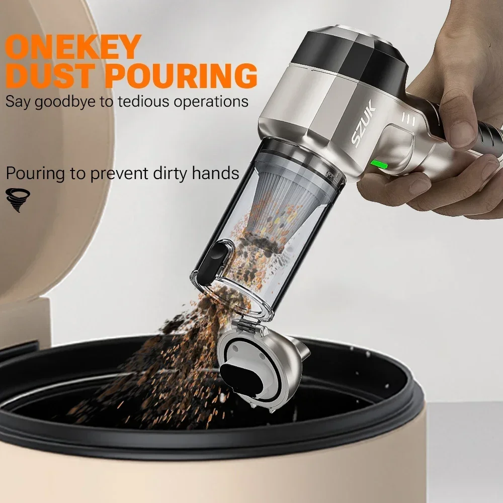 2026 SZUK Car Vacuum Cleaner One-click Dust Pouring Mini Vacuum Cleaner 18000PA Portable Handheld Vacuum Cleaner for Car Home 5