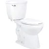Two-Piece High Efficiency Toilet with Round-Front Chair Height Bowl - Includes Toilet Seat and Wax Ring Kit,  squat potty 6