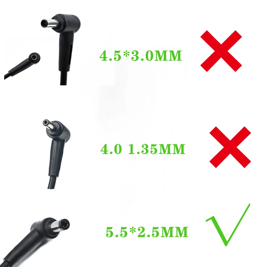 19V 3.42A 5.5x2.5mm 65W AC 노트북 어댑터 충전기 (아수스 X401A X550C A450C Y481 X501LA X551C V85 A52F X555 / 도시바 / 게이트웨이 호환)