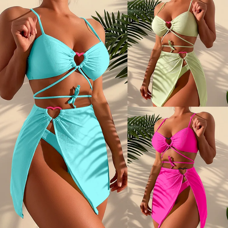 

Thong Bikini Set 2023 Women with Skirt Sexy Swimwear Brazilian Female Padded Swimsuit Push Up Beachwear Bathing Suit Biquini New