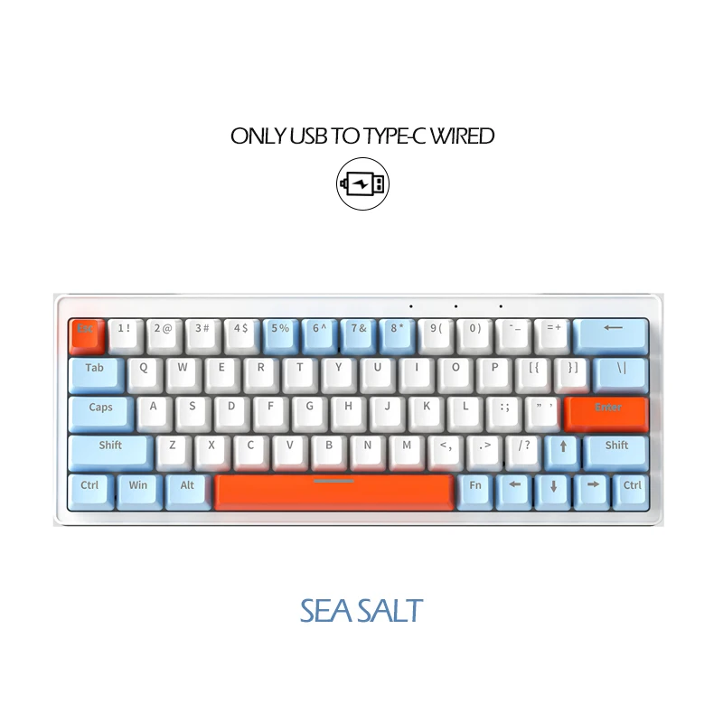 ZIFRIEND ZA63 Wired Mini Mechanical Keyboard Hot Swap RGB 63 Keys