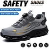 Indestructible Steel Toe Work Shoes for Men Women Rotating Button Safety Shoes Lightweight Construction Work Safety Shoes