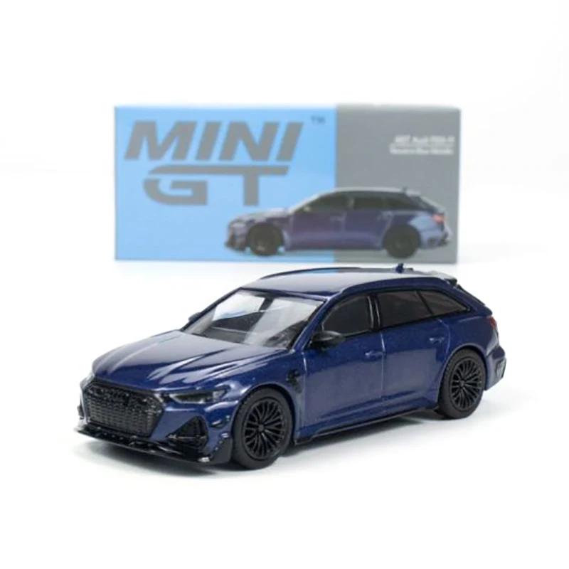 

MINIGT 1/64 Audi ABT RS6-R Navarra Blue Metallic MGT00574-CH LHD Diecast Automotive Model Ornaments Cas Toys Gift Decorations