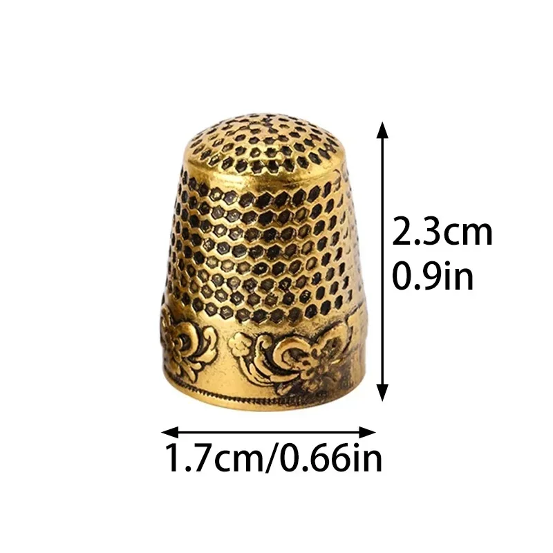 Vintage Copper Sewing Thimbles Silver Gold Finger Protector Tools DIY Craft Household Sewing Embroidery Sewing Tools & Accessory