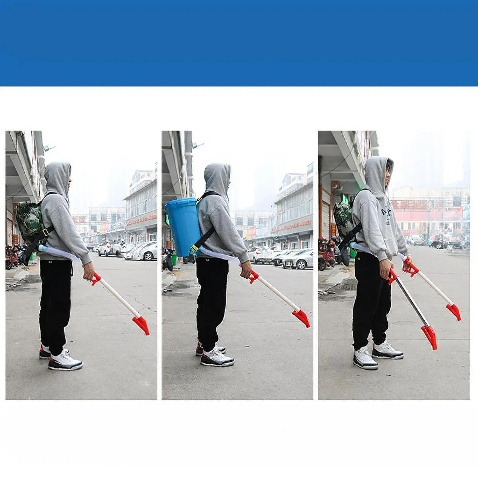 입상 비료 살포기 백팩형 플라스틱 스테인리스 스틸 수동 살포기 효율적인 상비비료 살포용 정원 작물용