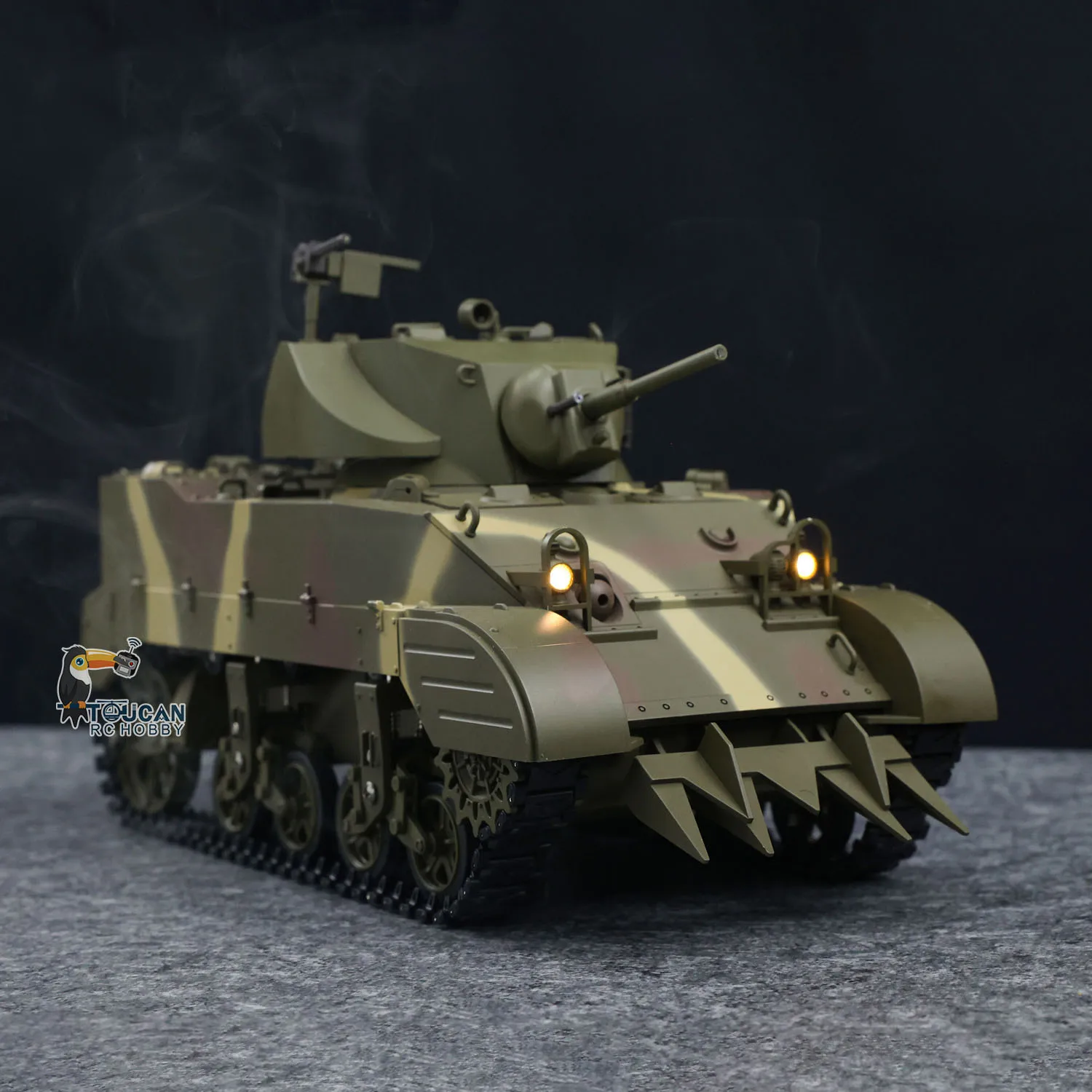 Char RC 1/16 M5A1 Stuart VI RTR avec éclairage, son et 2 batteries