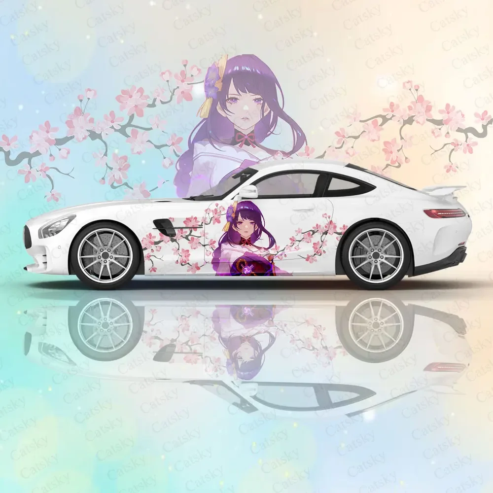 

Genshin Impact Raiden Shogun anime Car Stickers Custom Vinyl Side Graphics Modified Racing Car Accessories Car Decals Stickers
