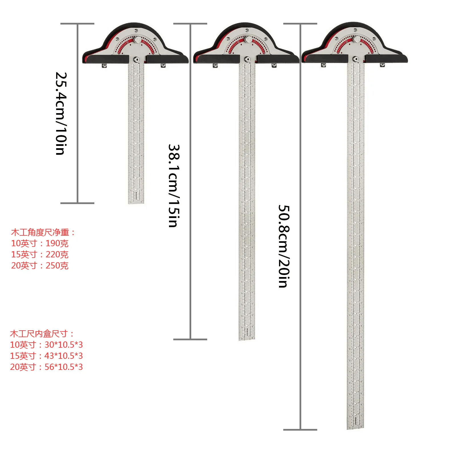 10inch Protractor Stainless Steel Woodworking Edge Ruler Angle Finder Vernier Caliper Measure Baseboard Crafts Carpenter Tool Carpenter Measuring Tool Woodworking Measuring Tool