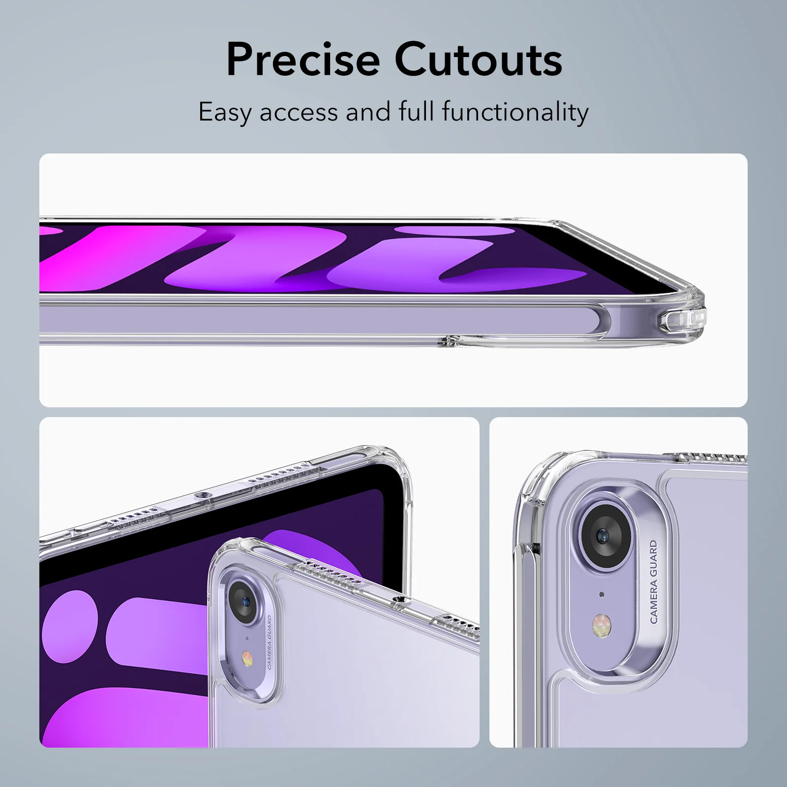 ESR for Mini 6 2021 Case Clear Hard Back for iPad 10 Case Crystal Smart Back Cover for New iPad Pro 12.9 2022 Protective Case