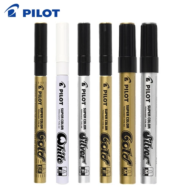 Pilot Super Color Marker Pen Metallic Paint Gold Silver White Ink Pens