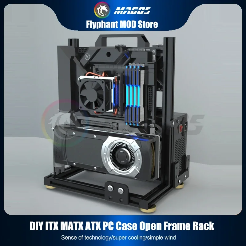 Armadio Da Gioco Fai-Da-Te Itx Matx Atx Chassis, Case Per Computer Studio Aperto, Mod Cabinet Per Pc Da Gioco Desktop Con Raffreddamento Ad Acqua