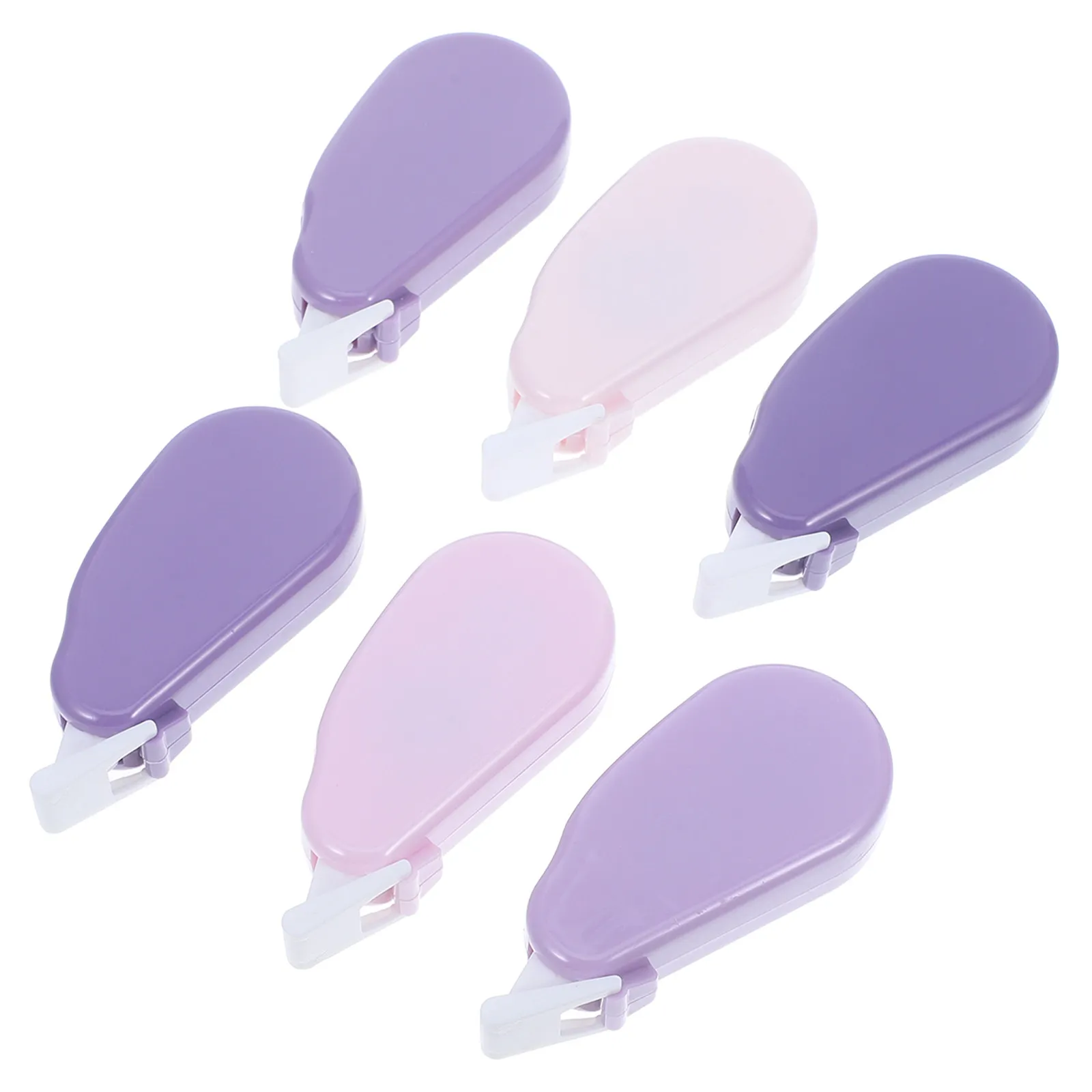 6Pcs 소형 수정 테이프 흰색 부드러운 적용 빠른 수정 얼룩 없음 휴대용 학생 액세서리 쓰기 지우개 테이프