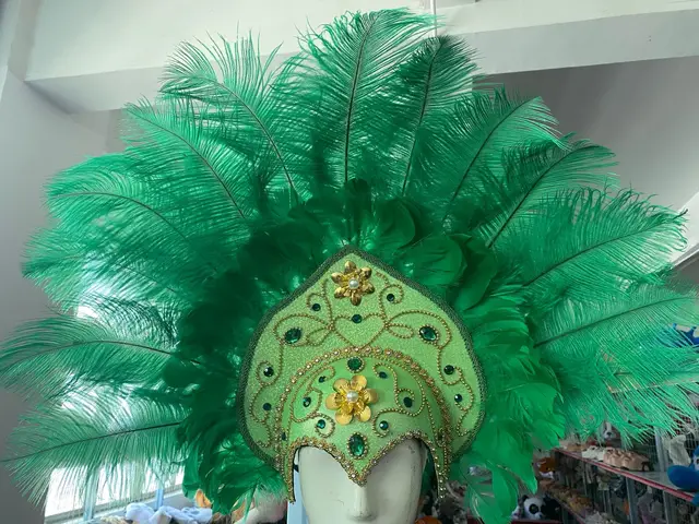 Copricapo Piume Brasiliano - Accessorio Festa Samba E Carnevale - Foto 12