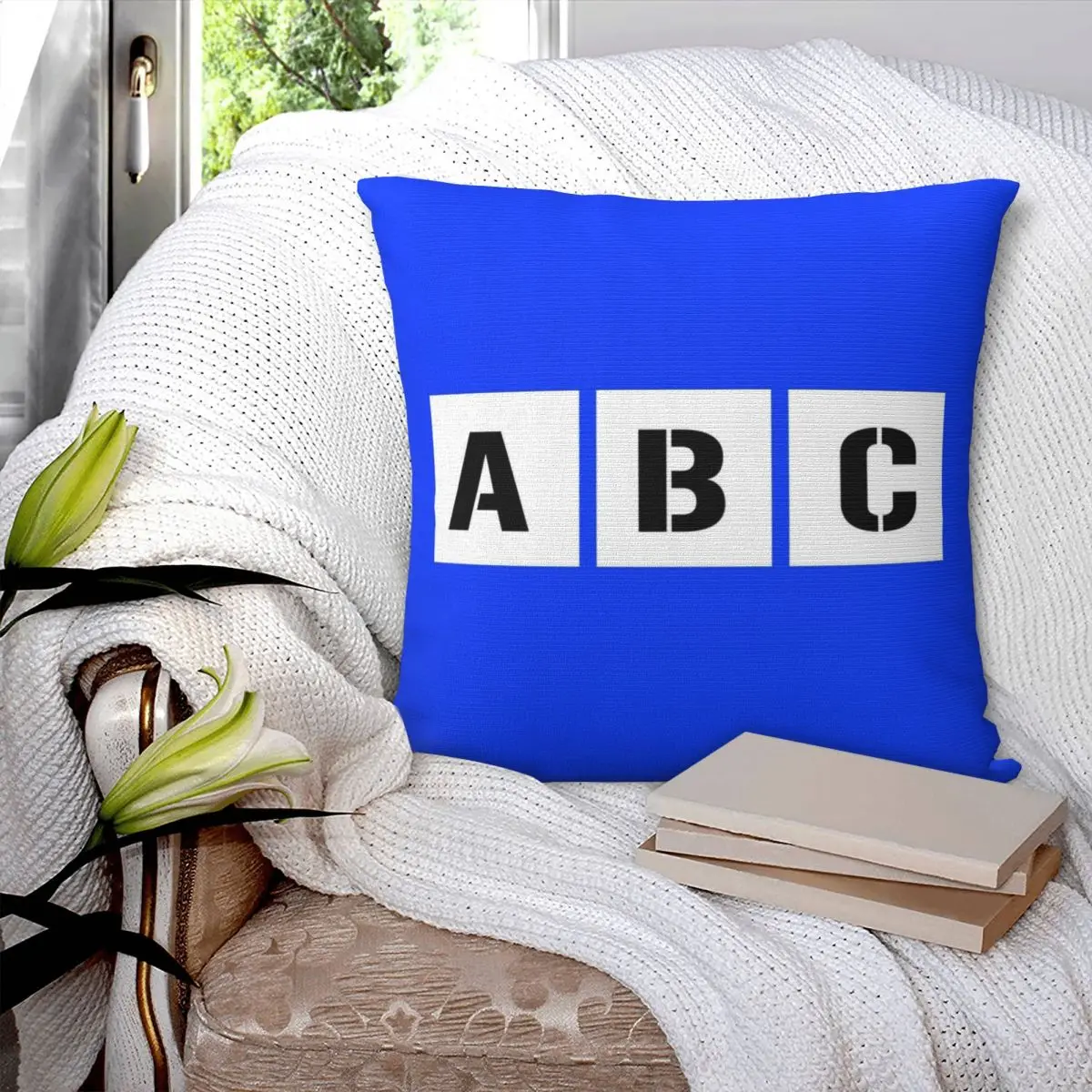 

ABC Square Pillowcase Pillow Cover Polyester Cushion Zip Decorative Comfort Throw Pillow for Home Bedroom