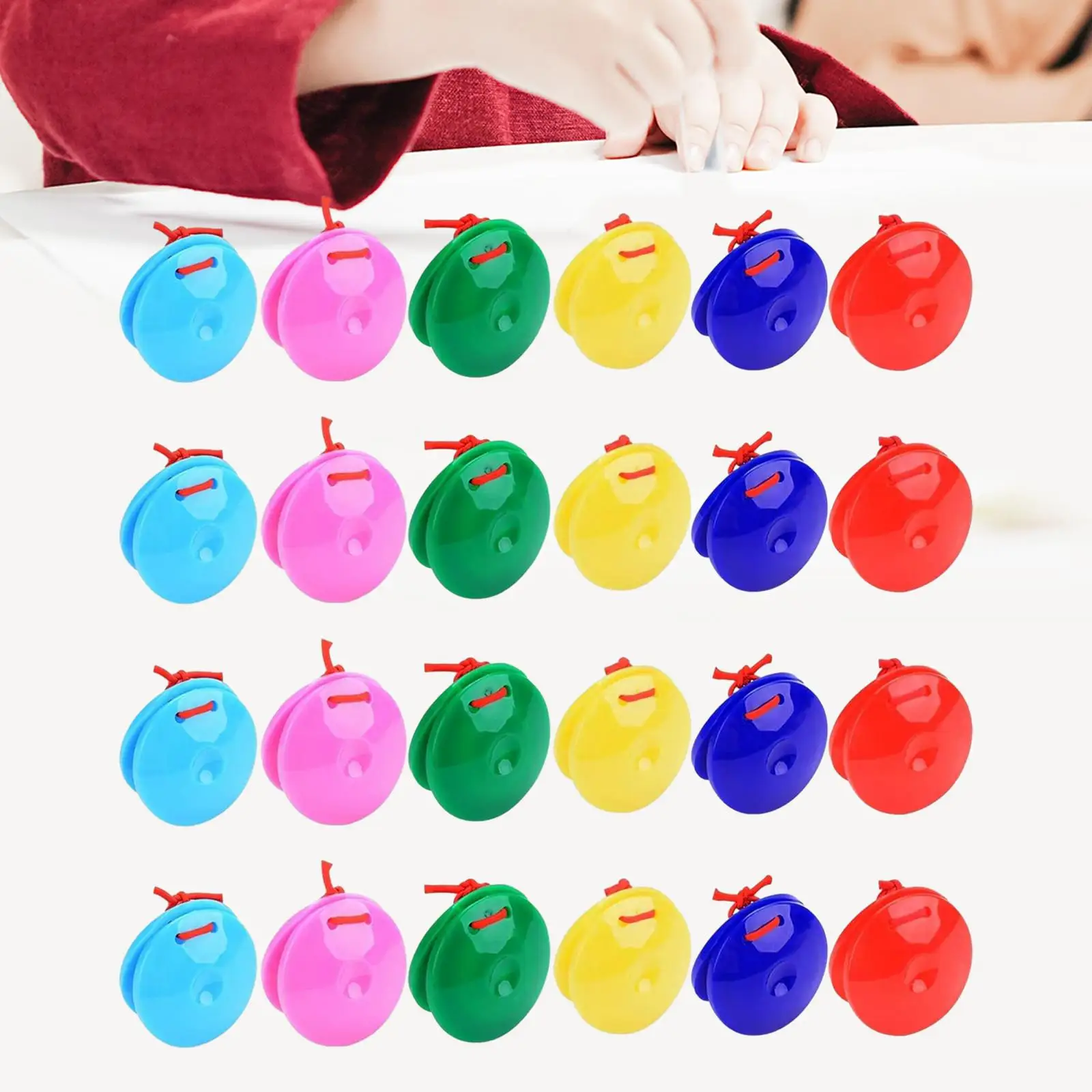 24x Wooden Castanets Musical Toys Rhythm Toys for Boys Girls