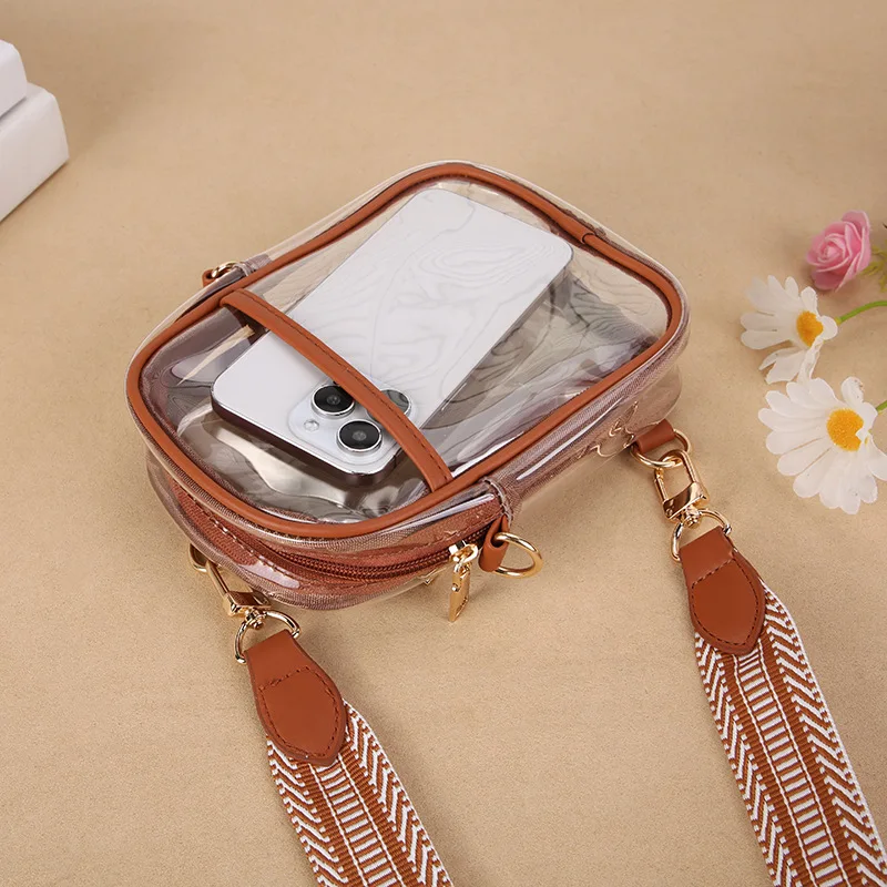 Clear Crossbody Man Chest Bag Women Transparent PVC Fashion Shoulder Bag Women Waterproof Chest Bag for Concerts Sporting Events