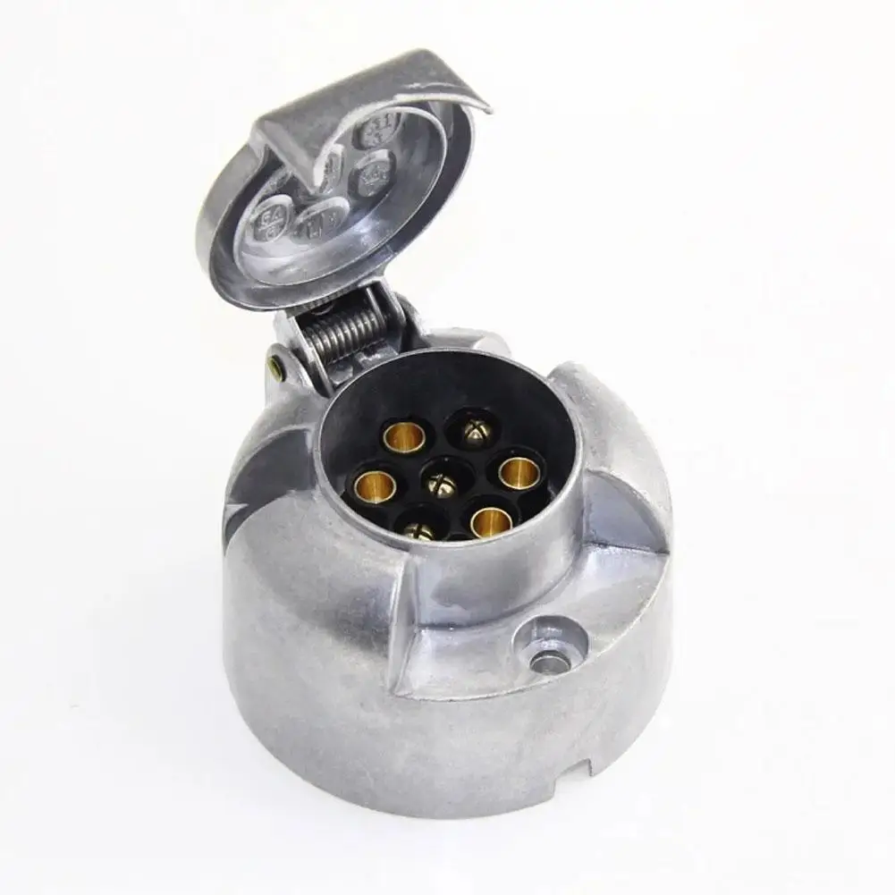 7 Pin Trailer Socket Towbar Metal Aluminum Alloy Plug 7 Pole Towing Connectors Adapter For Boats RV Truck trailer plug socket set