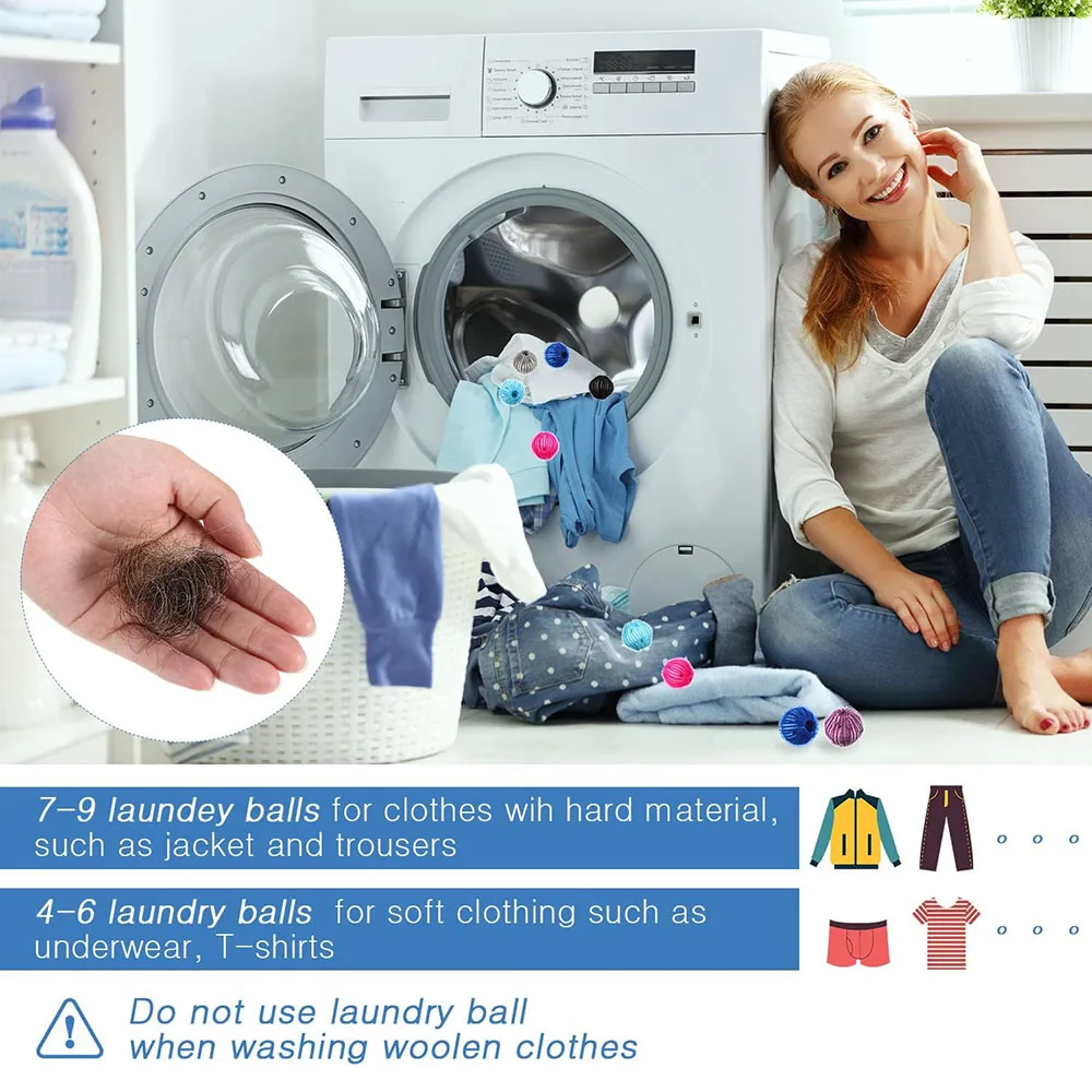 Pet Hair Remover for Laundry Dryer Balls Reusable Washing Machine Hair Catcher Nylon Pet Dog Cat Catcher Lint Remover 6pcs laundry ball pet hair remover laundry hair catcher