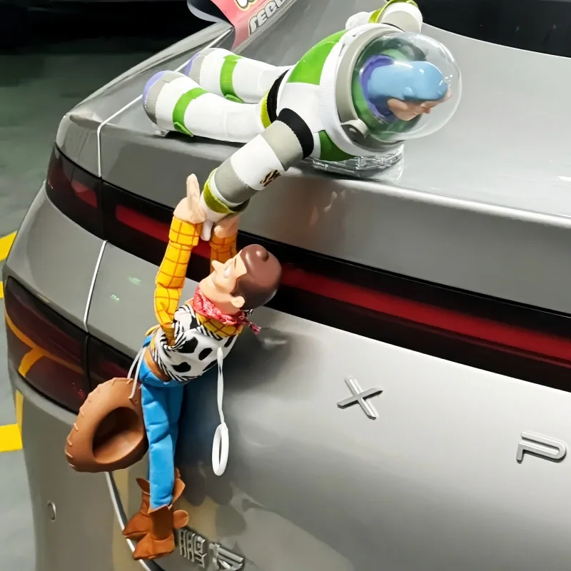 45cm Toy Story Sherif Woody Buzz Lightyear muñecos de coche juguetes para colgar en el exterior lindos accesorios para automóviles muñeca de decoración de coche