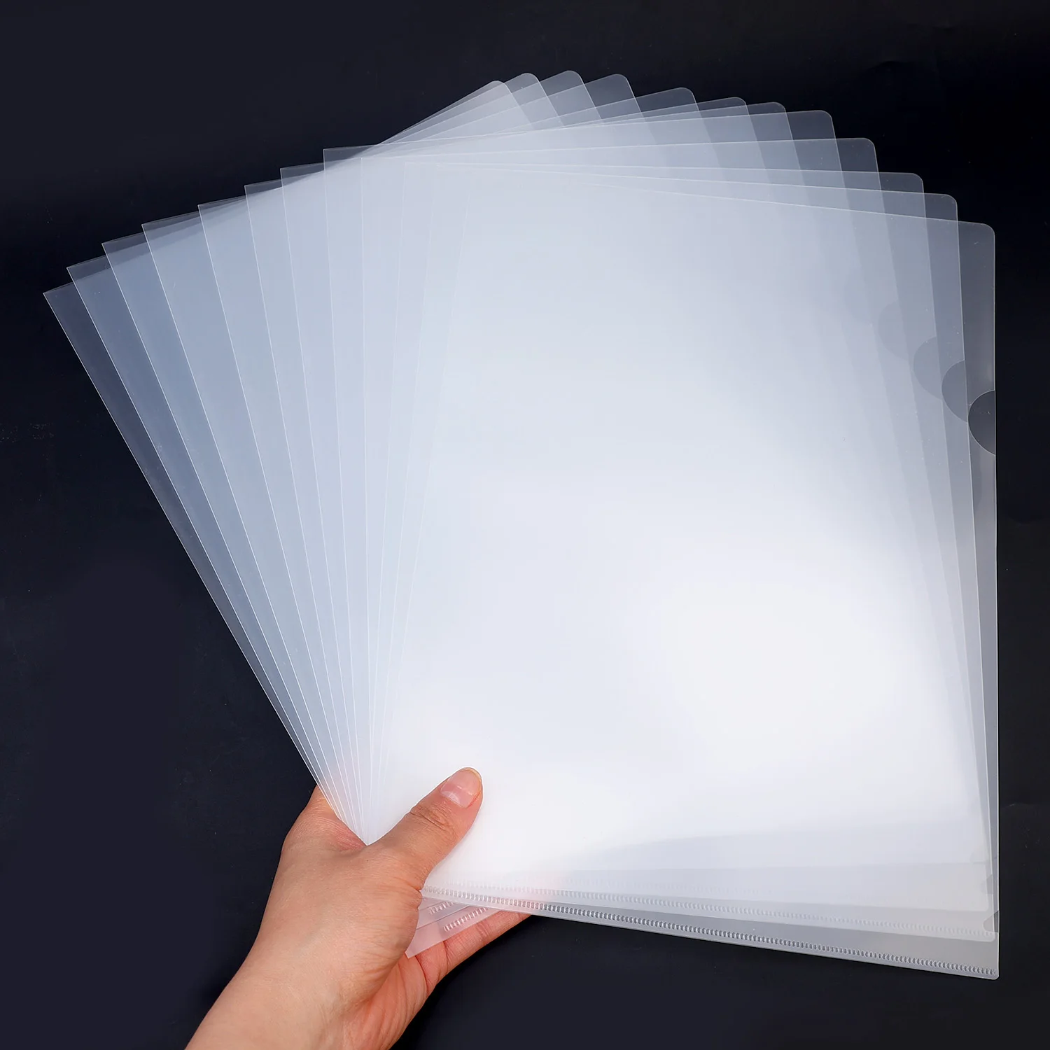 L-Type Plastic Folder Project File Transparent Clear Document Folder for A4 paperPlastic Paper Jacket Sleeves Project Folders