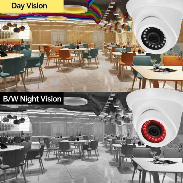 Ahd Camera Indoor Security Protection Camera 8MP 5MP 1080P High Resolution 18 Array LED Plastic Case 2