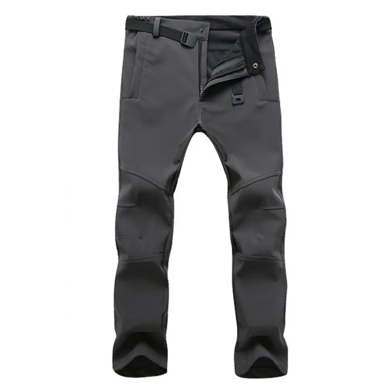 Men Winter Tactical Softshell Cargo Pants Camping Hiking Trousers Climbing Trekking Fishing Hunting Fleece Outdoor Pants
