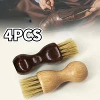 4PCS Mini Shoe Brush Beech Flexible Easy To Use Clean Comfortable Beech Handle Shoe Brush Durable Shoe Brush Household Cleaner 1