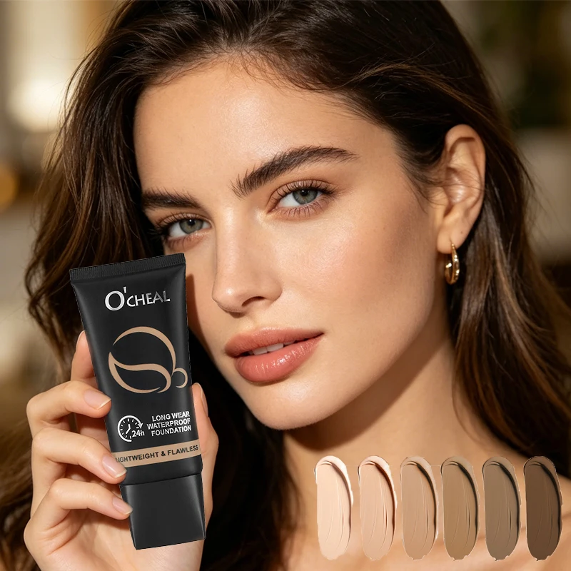 6-Color Liquid Foundation, Waterproof and Sweat Proof, Durable Color Fixation, lightweight Fit, Natural Makeup