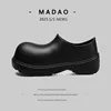 Men's Waterproof Slip-On  oes Thi Bot Heightening Large Head Rain Boots Bla Chef oes Spring Season Casual Out...