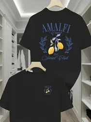 Amalfi Lemon Print Italian Coast Inspired Men's Cotton Tee - S (1)