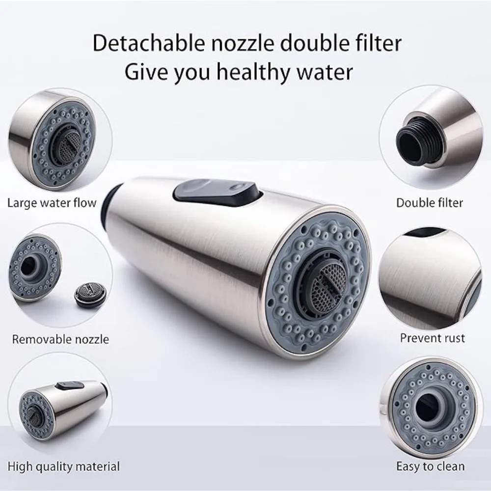 Kitchen Sink Faucet Aerator Spray Head Nozzle Pull-Out 360° Rotation Universal Splash-proof Bathroom Head Bubbler Water Saving 2