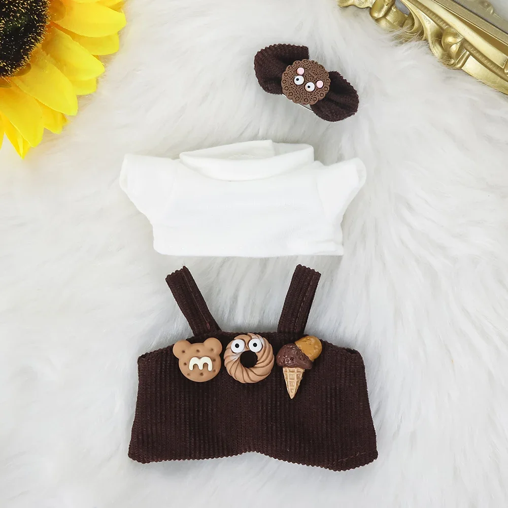 17cm Plush Doll'S Clothes Outfit Accessories For Korea Kpop Exo Labubu Idol Dolls overalls set Clothing 3