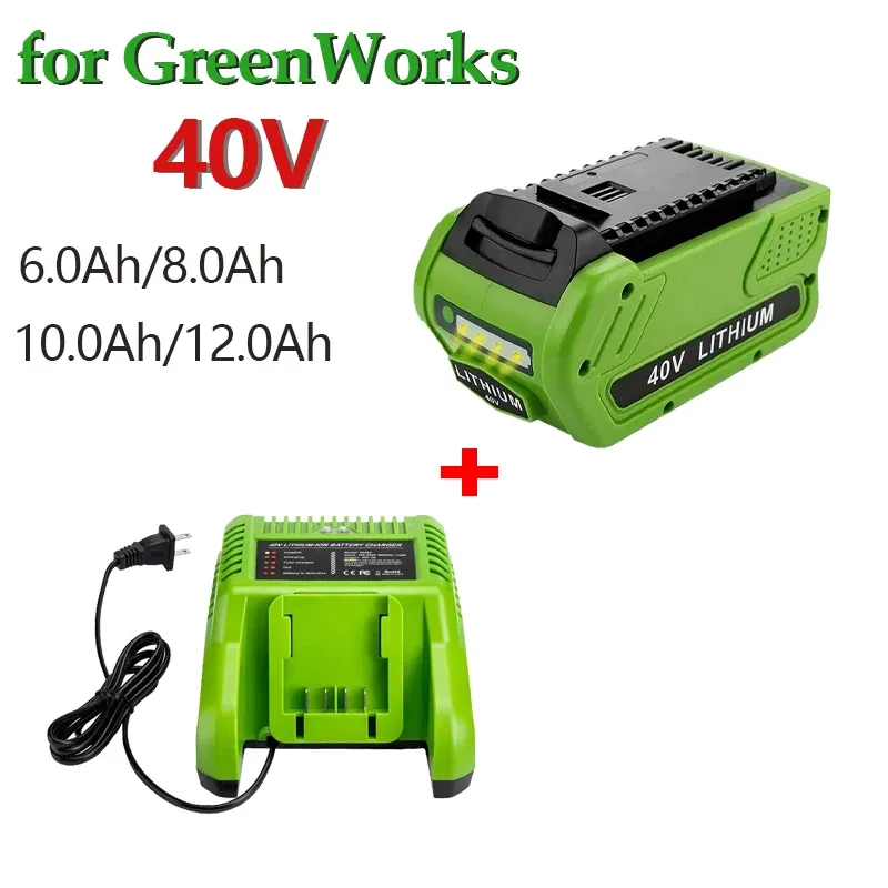 GreenWorks 40Vpower tools 6.0Ah battery, 18.0Ah power tool battery for G-MAX 29252 20202 22262 27062 21242