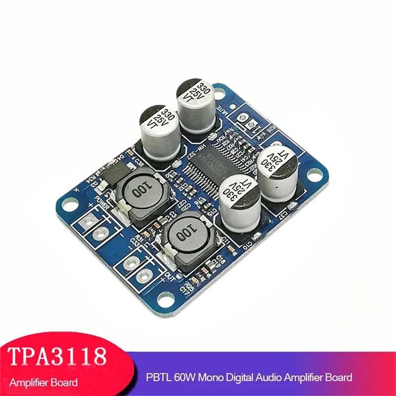 

DC8-24V TPA3118 PBTL 60 Вт моно плата цифрового аудио усилителя, 1X60W 4-8 Ом AMP модуль чип, замена TPA3110