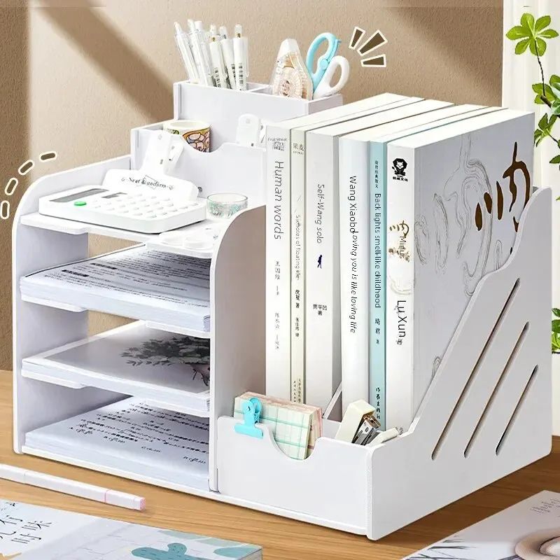 사무실 파일 보관 프레임 문서 랙, 책상 정리함 책 스탠드, 종이 분류 상자, 데스크탑 선반