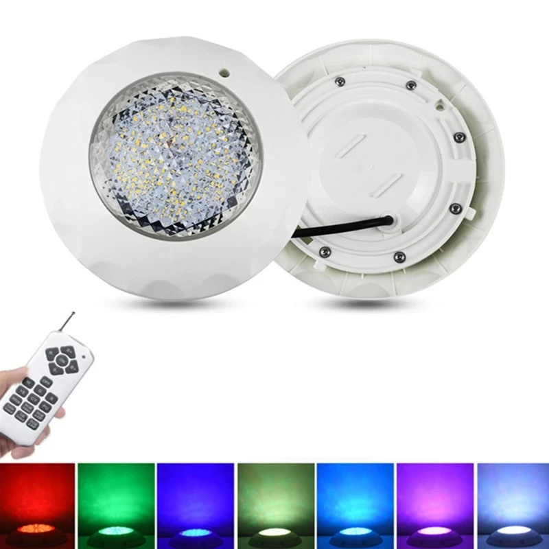 

ABS LED Submersible Led Pool Lamps Remote Control Led Pond Light IP68 Waterproof Underwater Light 12V RGB Wall Mounted LED Lamp