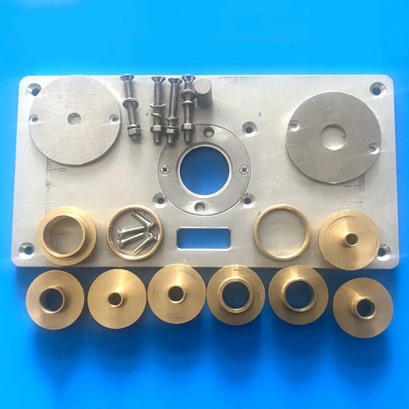 

Router Aluminum Bushing Work Bench Table Base For Tools Plate Router Insert w/8pc Brass 0700C Plunge Woodworking